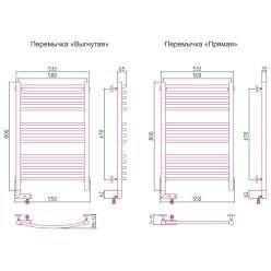 Полотенцесушитель электрический Сунержа Богема 2.0 800х500