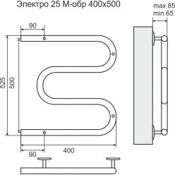 Полотенцесушитель Terminus М-Образный 400x500