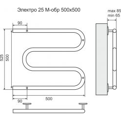 Полотенцесушитель Terminus М-Образный 500x500