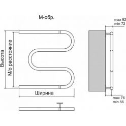 Полотенцесушитель водяной Terminus М-образный 32 (1") Эконом 400x532