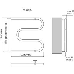 Полотенцесушитель Terminus М-образный с полкой 600х600