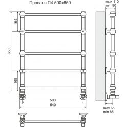 Полотенцесушитель Terminus «Прованс» П5 500х650