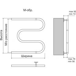 Полотенцесушитель водяной TERMINUS М-образный 400x632 бесшовный