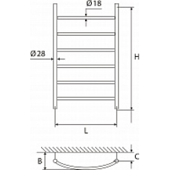 Полотенцесушитель водяной Elonika EZ650KL 50x65,5