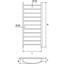 Полотенцесушитель водяной Elonika EZ1150KL 50x120