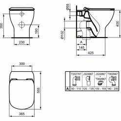 Пристенный унитаз соло Ideal Standart TESI AquaBlade® T007701+T352701 сиденье с микролифтом