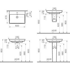 Умывальник Vitra T4 60 см 4451B003-0001