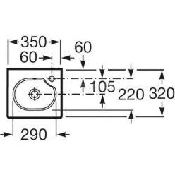 Умывальник Roca Meridian 35x32, 327249000