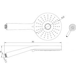 Ручной душ Ravak Flat XXL 961.00, 3 режима X07P344