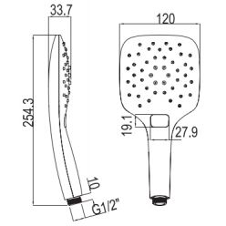 Ручной душ Ravak Air, 3 функции диаметр 120 мм 958.20 черный, X07P569