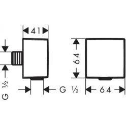 Шланговое подсоединение Hansgrohe FixFit Square с клапаном обратного тока 26455000