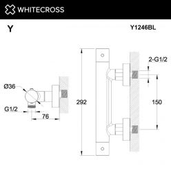Смеситель Whitecross Y gold Y1246GL для душа, термостатический, на 1 потребителя, цвет золото