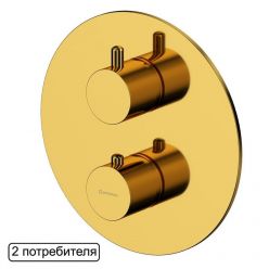 Смеситель Whitecross Y gold Y1236GL для душа, термостатический, на 2 потребителя, цвет золото