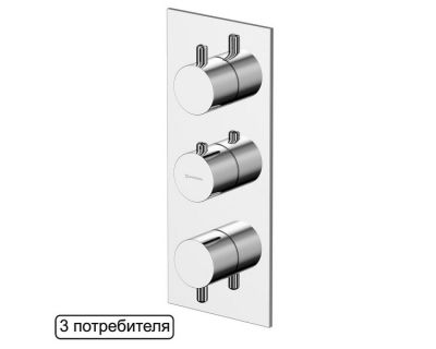 Смеситель Whitecross Y chrome Y1238CR для душа, термостатический, на 3 потребителя, цвет хром