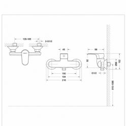 Смеситель для душа Bravat ALFA F9120178CP-01