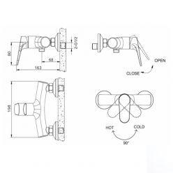 Смеситель для душа Bravat ELER F9191238CP-01-RUS