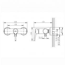 Смеситель для душа Bravat Palace F9172217CP-01-RUS