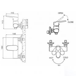 Смеситель для душа Bravat Pure F9105161C-01