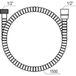 Душевой шланг Ravak X07P006, 150 см