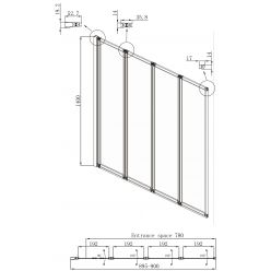 Душевая шторка для ванны Ambassador Bath Screens 16041110L, 90 складная