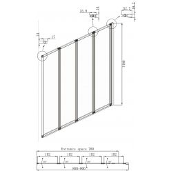 Шторка для ванны Ambassador Bath Screens 16041110R, 90 см складная