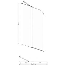 Стеклянная шторка для ванны Bravat Alfa 110 BG110.5111A распашная