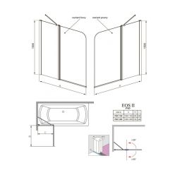 Душевая шторка на ванну Radaway Eos II PND 130/R 206213-01R распашная