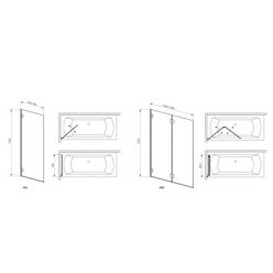 Душевая шторка на ванну Radaway Carena PND/L 130 см прозрачное стекло 1202201-101L