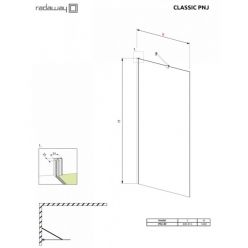 Стеклянная шторка на ванну RADAWAY CLASSIC PNJ 80