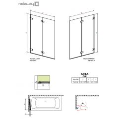 Душевая шторка на ванну Radaway Arta PND 130 R 210213-01R складная