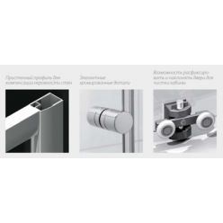 Душевая шторка на ванну Radaway Vesta DWD 150х80 угловая, прозрачное стекло 203150-01+ 204080-01