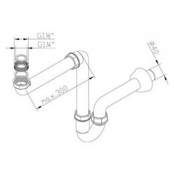 Сифон для раковины Geberit 151.107.11.1 трубчатый