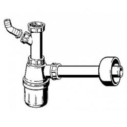 Сифон для раковины Viega 326319 с отводом под стиральную машину, без выпуска