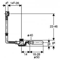 Слив-перелив Geberit с кнопкой слива 150.755.21.1