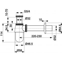 Сифон для умывальника Armatura 601-054-00