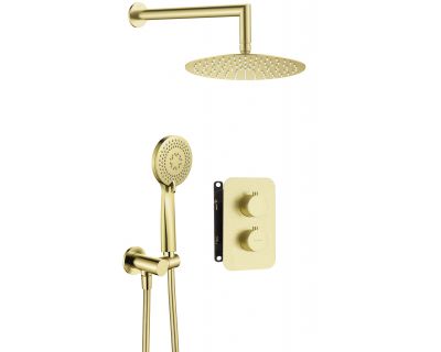 Душевая система скрытого монтажа Deante Box GOLD BR BXYZREBT с термостатом брашированное золото
