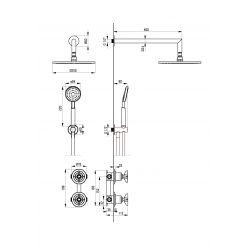 Душевая система скрытого монтажа Deante TEMISTO BRONZO NAC_M9QT латунь