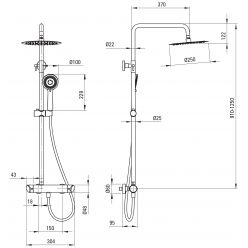Душевая стойка Deante CASCADA ARNIKA GOLD BR NAC_R1QK золото
