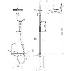 Душевая стойка Deante BR STEEL NAC_F1HT с термостатом, брашированная сталь
