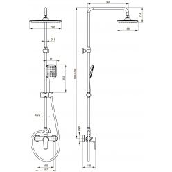Душевая стойка Deante TUBO NUT_04XM хром