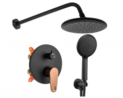 Душевая система Rea Mild Black Rose Gold P9143 чёрный
