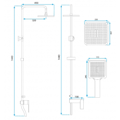 Душевая система Rea STORM BLACK P9532 черный