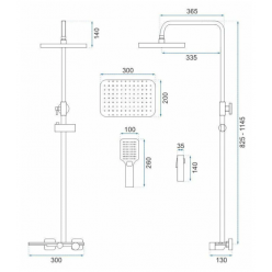 Душевая система Rea Helix nikiel matt P6622 никель матовый