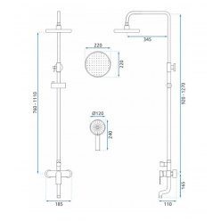 Душевая система Rea Verso Black P9145 черный