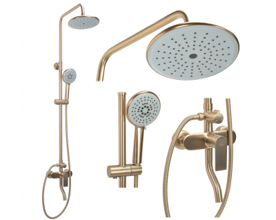 Душевая система Rea Verso Black P9146 матовое золото