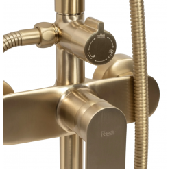 Душевая система Rea Verso Black P9146 матовое золото