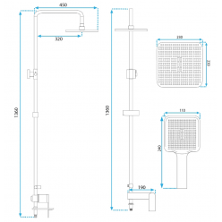 Душевая система Rea Storm gold P9531 золотой глянец