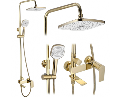 Душевая система Rea Storm gold P9531 золотой глянец