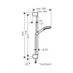 Hansgrohe Vernis Blend Душевой набор Vario cо штангой Crometta 65 cм хром 26275000