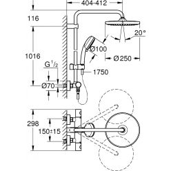 Душевая система Grohe Tempesta Cosmopolitan System 26670000 хром